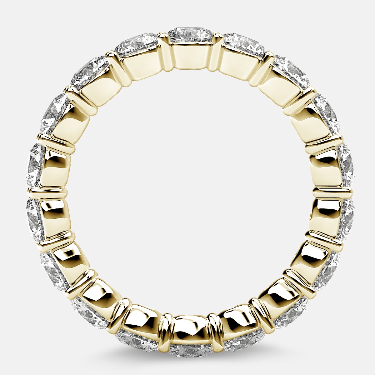 Classic Prong Set Eternity Ring with Round Diamonds in 18k Yellow Gold