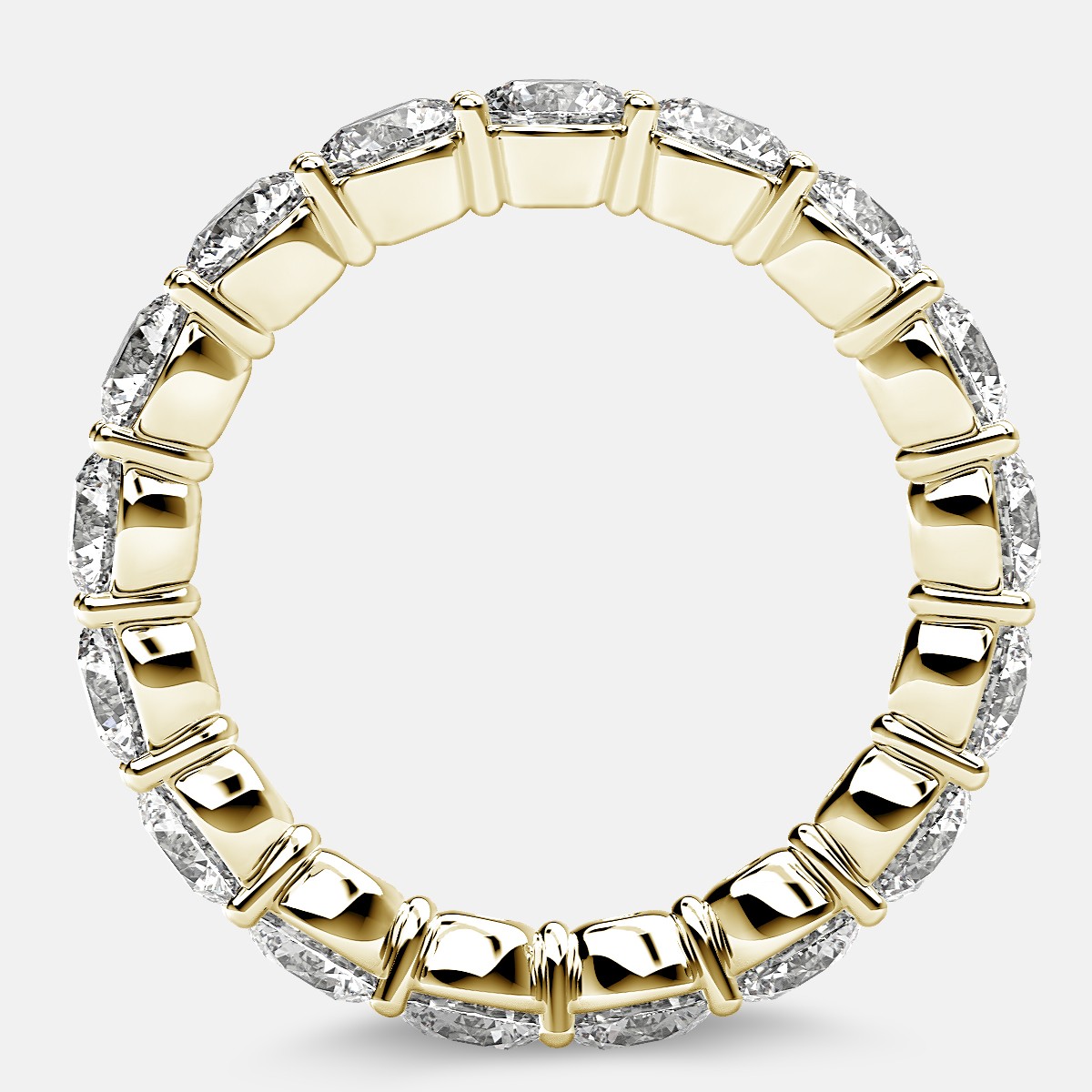 Classic Prong Set Eternity Ring with Round Diamonds in 18k Yellow Gold