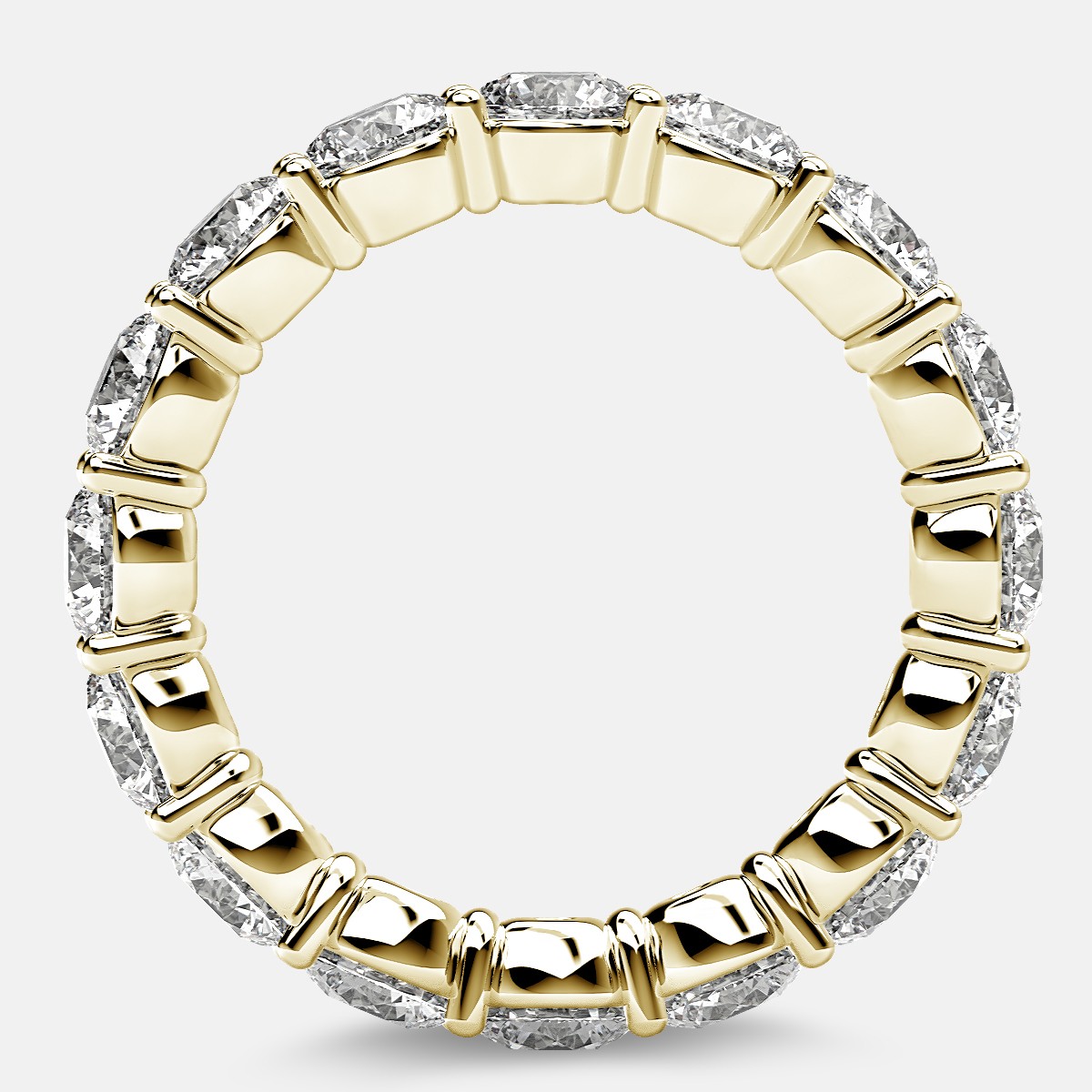 Classic Prong Set Eternity Ring with Round Diamonds in 18k Yellow Gold