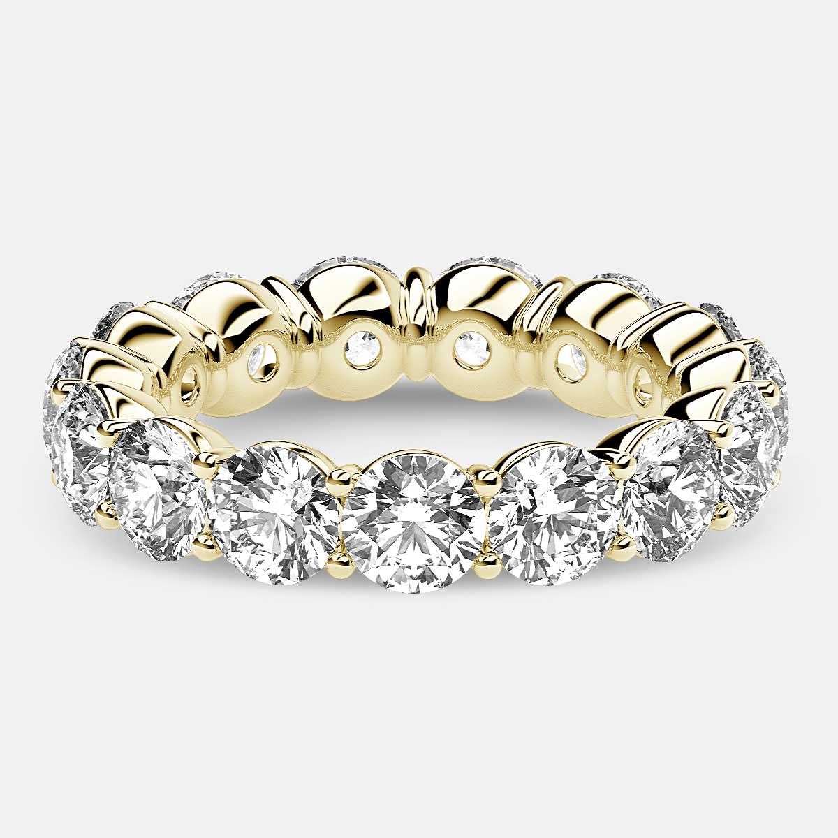 Classic Prong Set Eternity Ring with Round Diamonds in 18k Yellow Gold