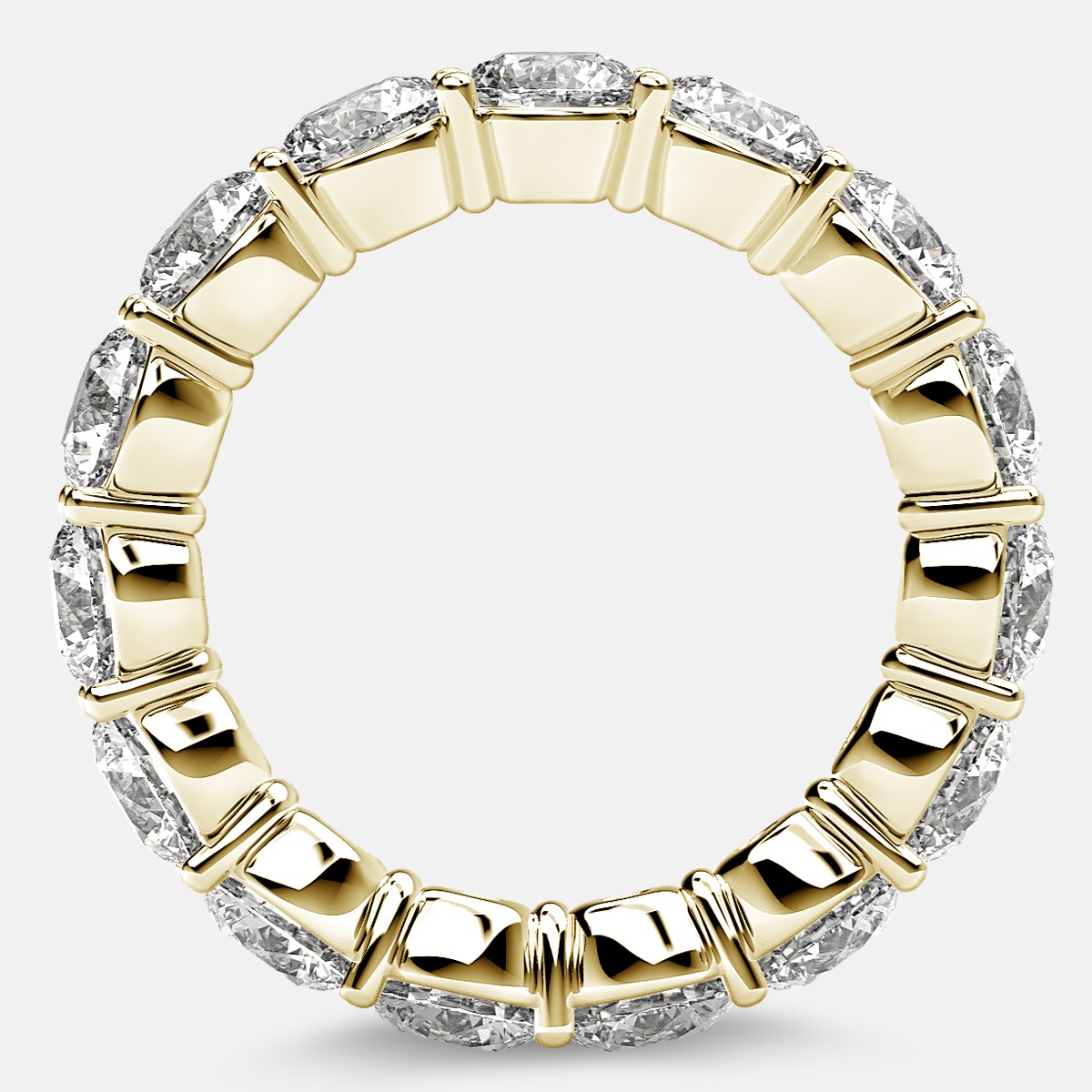 Classic Prong Set Eternity Ring with Round Diamonds in 18k Yellow Gold