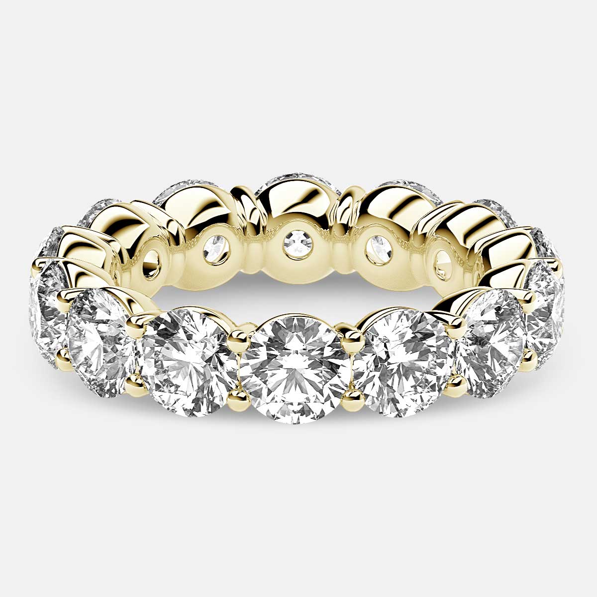 Classic Prong Set Eternity Ring with Round Diamonds in 18k Yellow Gold