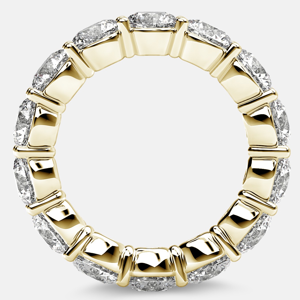 Classic Prong Set Eternity Ring with Round Diamonds in 18k Yellow Gold