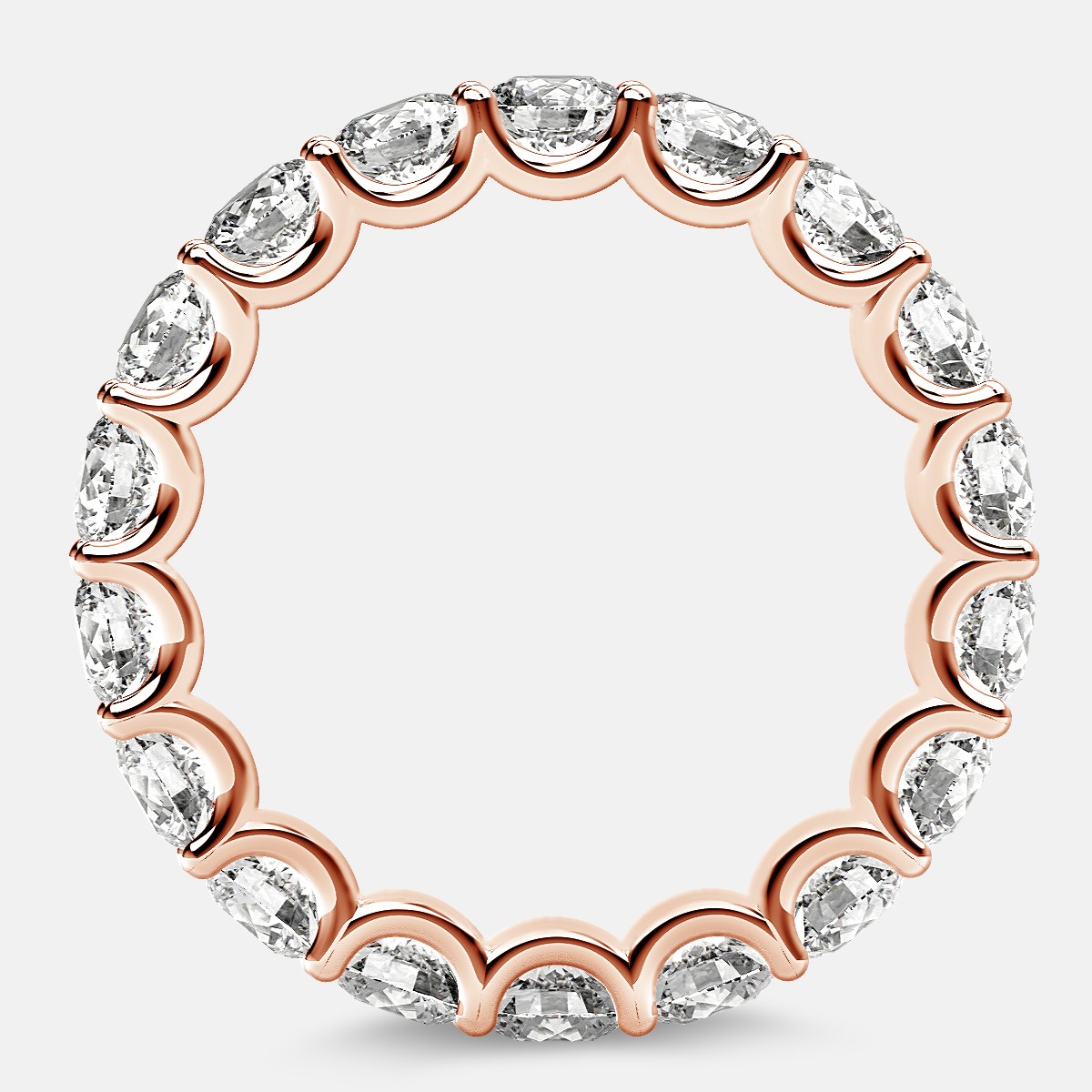 Eternity Ring with Arch Prong Set Round Diamonds in 18k Rose Gold