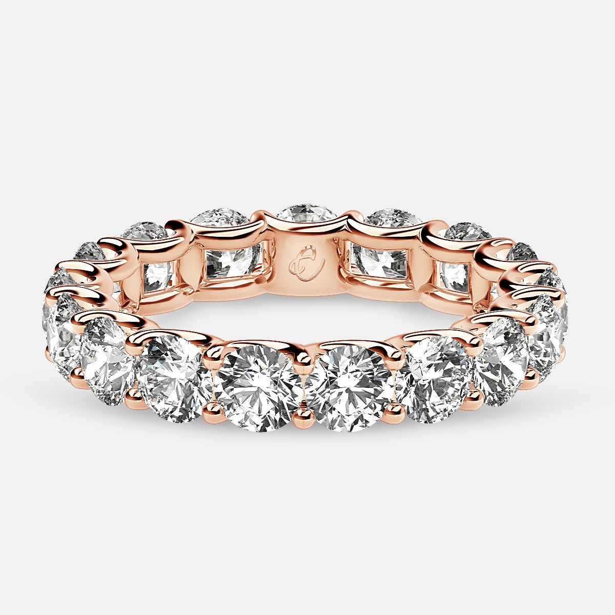 Eternity Ring with Arch Prong Set Round Diamonds in 18k Rose Gold