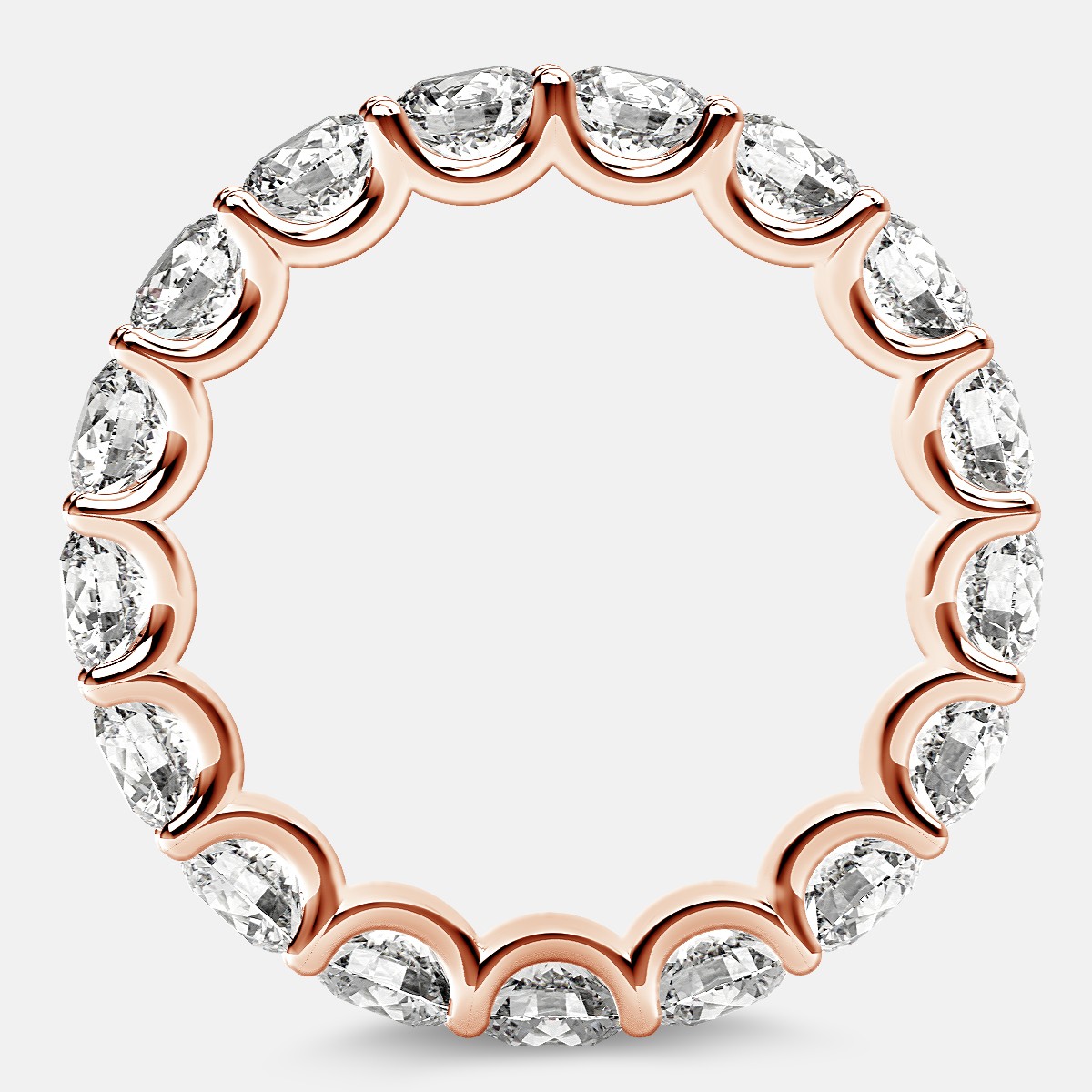 Eternity Ring with Arch Prong Set Round Diamonds in 18k Rose Gold