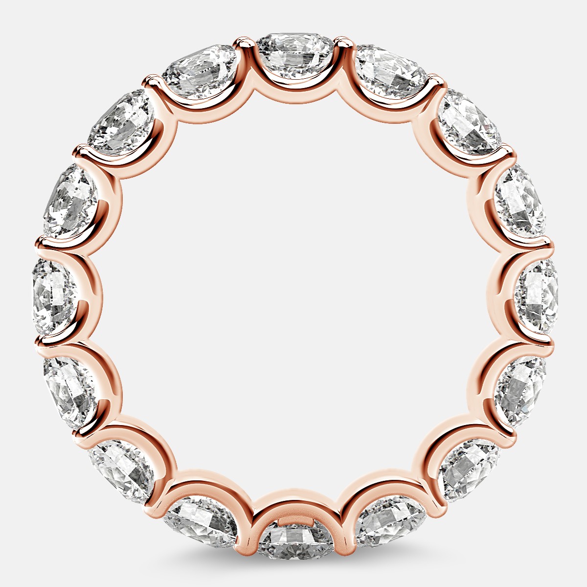 Eternity Ring with Arch Prong Set Round Diamonds in 18k Rose Gold