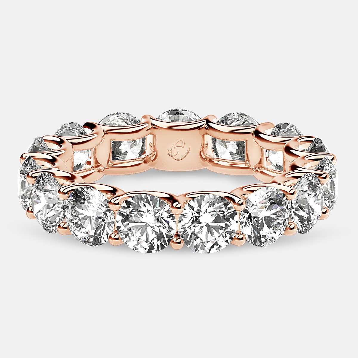 Eternity Ring with Arch Prong Set Round Diamonds in 18k Rose Gold