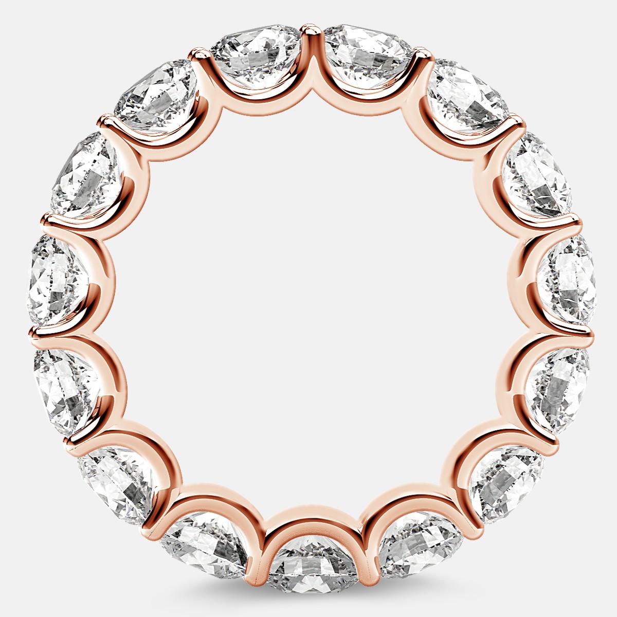 Eternity Ring with Arch Prong Set Round Diamonds in 18k Rose Gold