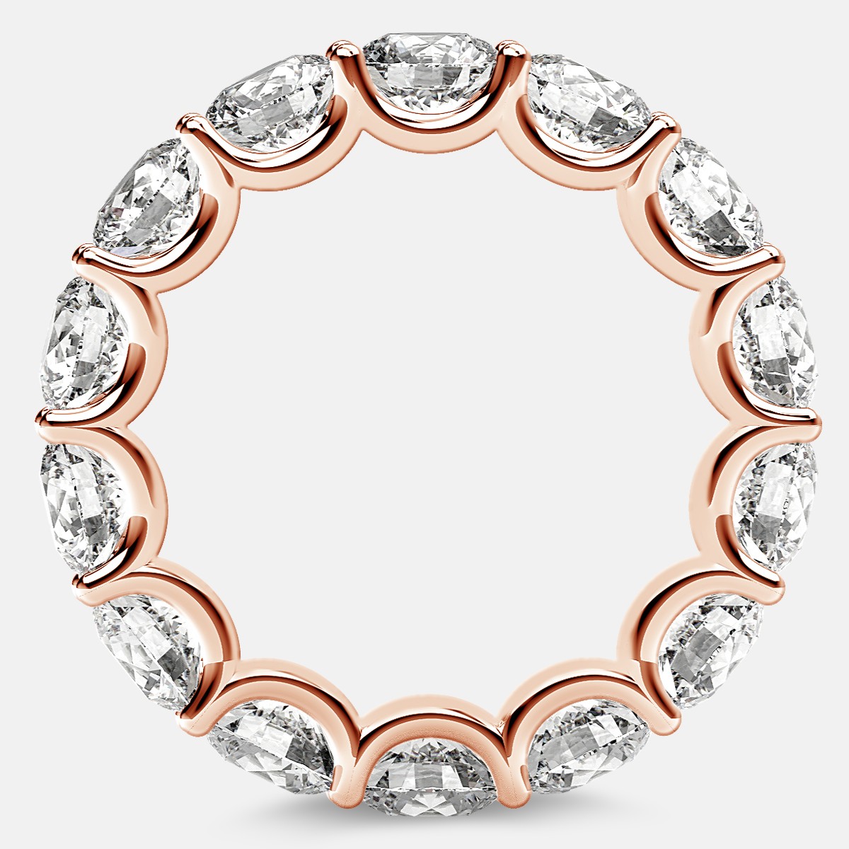 Eternity Ring with Arch Prong Set Round Diamonds in 18k Rose Gold