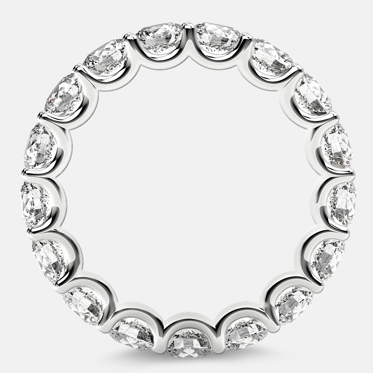 Eternity Ring with Arch Prong Set Round Diamonds in 18k White Gold