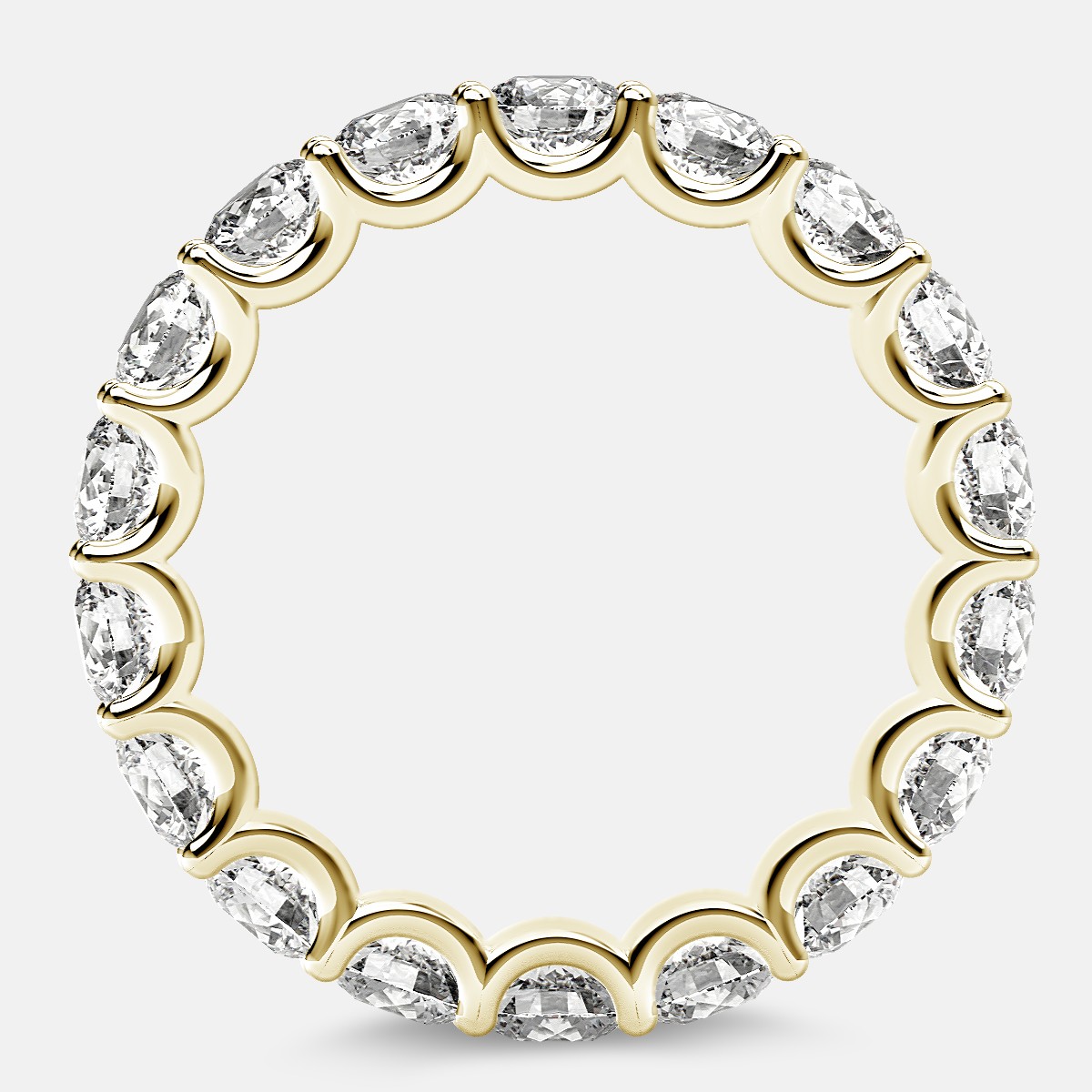 Eternity Ring with Arch Prong Set Round Diamonds in 18k Yellow Gold