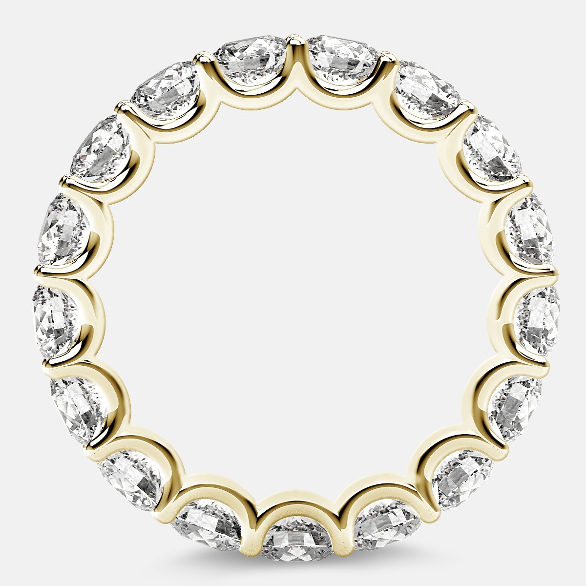 Eternity Ring with Arch Prong Set Round Diamonds in 18k Yellow Gold