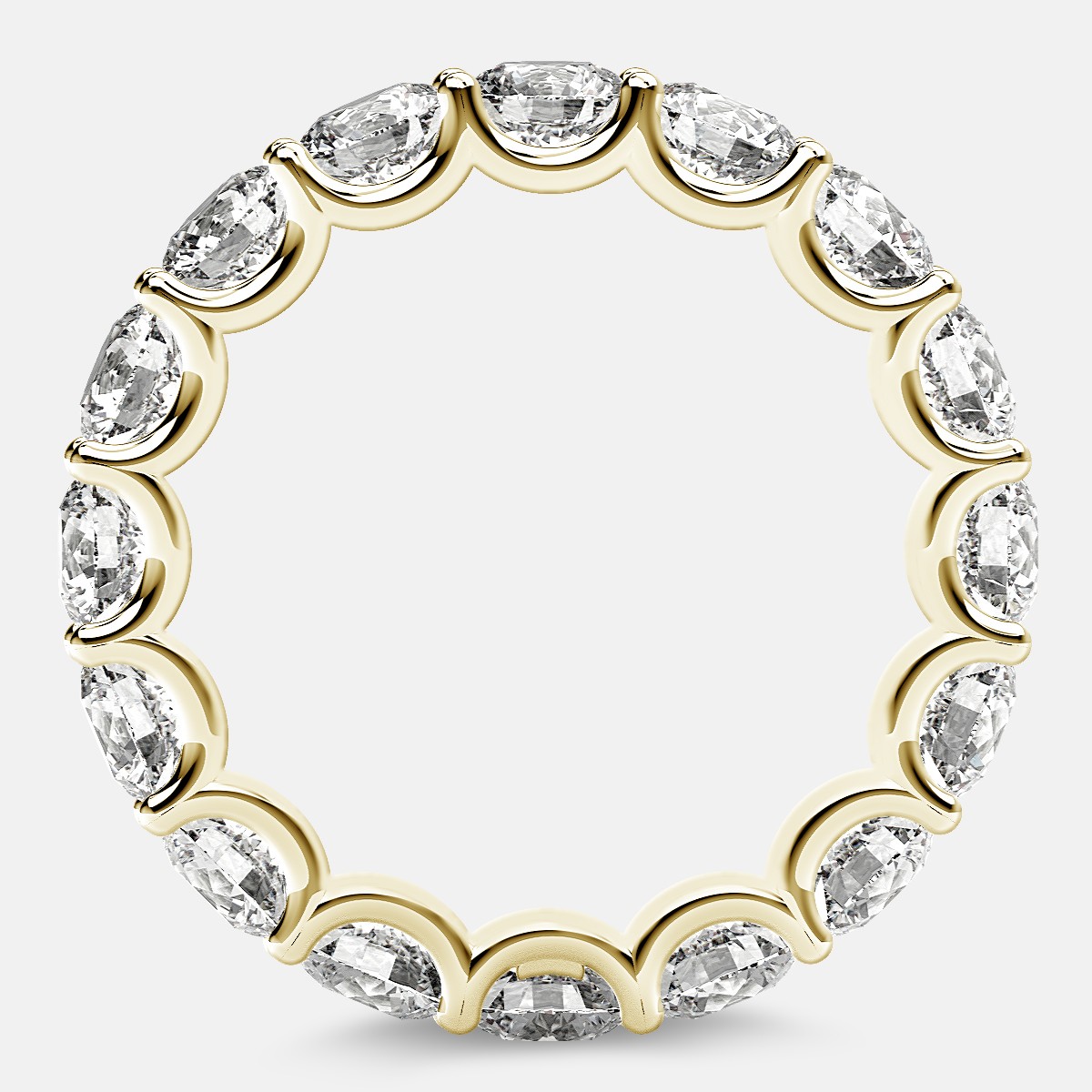 Eternity Ring with Arch Prong Set Round Diamonds in 18k Yellow Gold