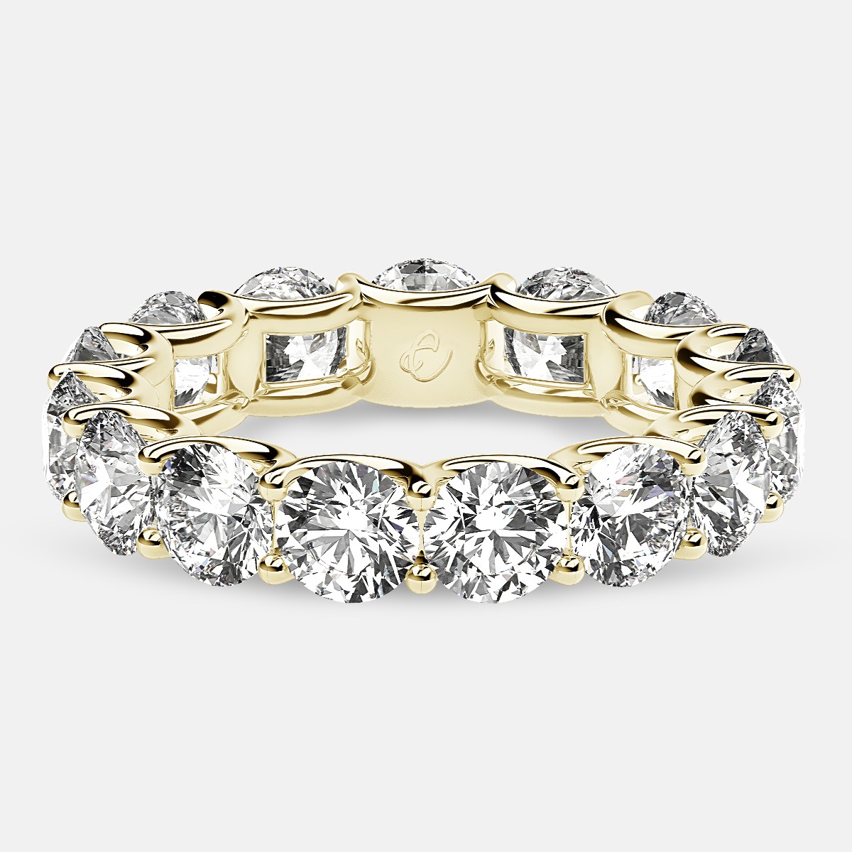 Eternity Ring with Arch Prong Set Round Diamonds in 18k Yellow Gold