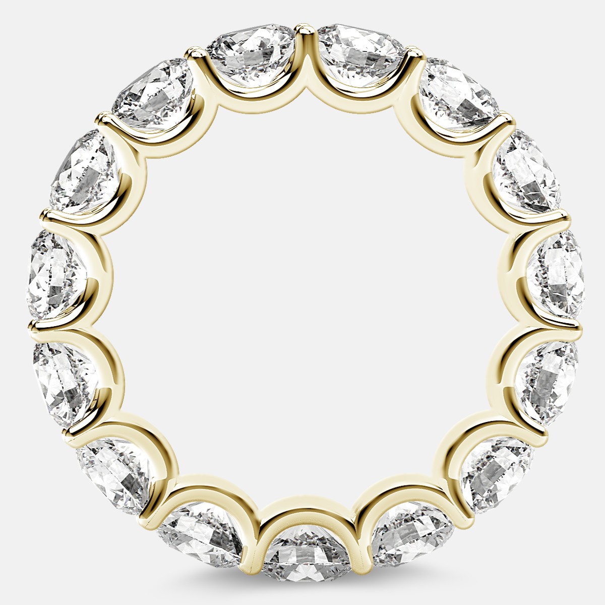 Eternity Ring with Arch Prong Set Round Diamonds in 18k Yellow Gold