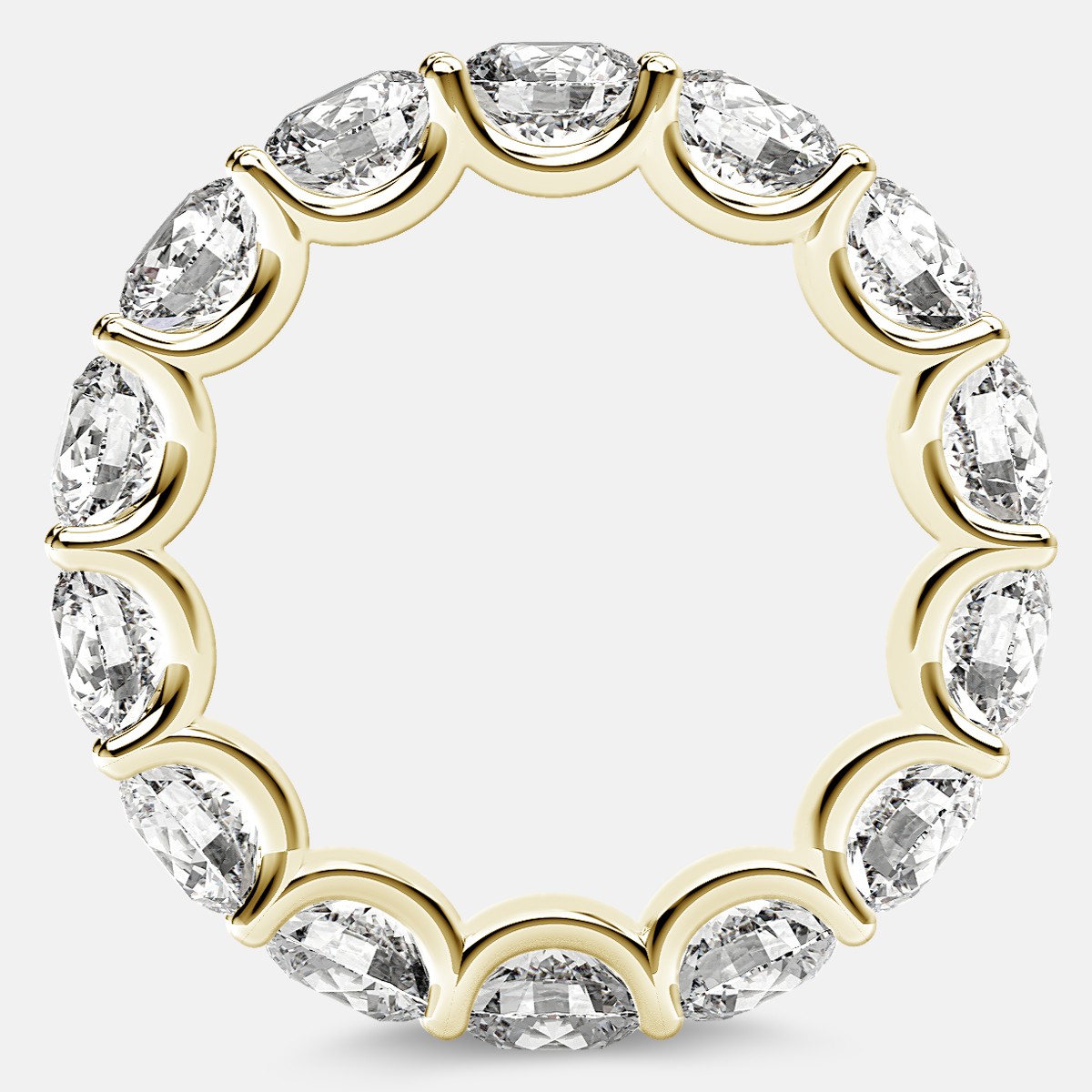 Eternity Ring with Arch Prong Set Round Diamonds in 18k Yellow Gold