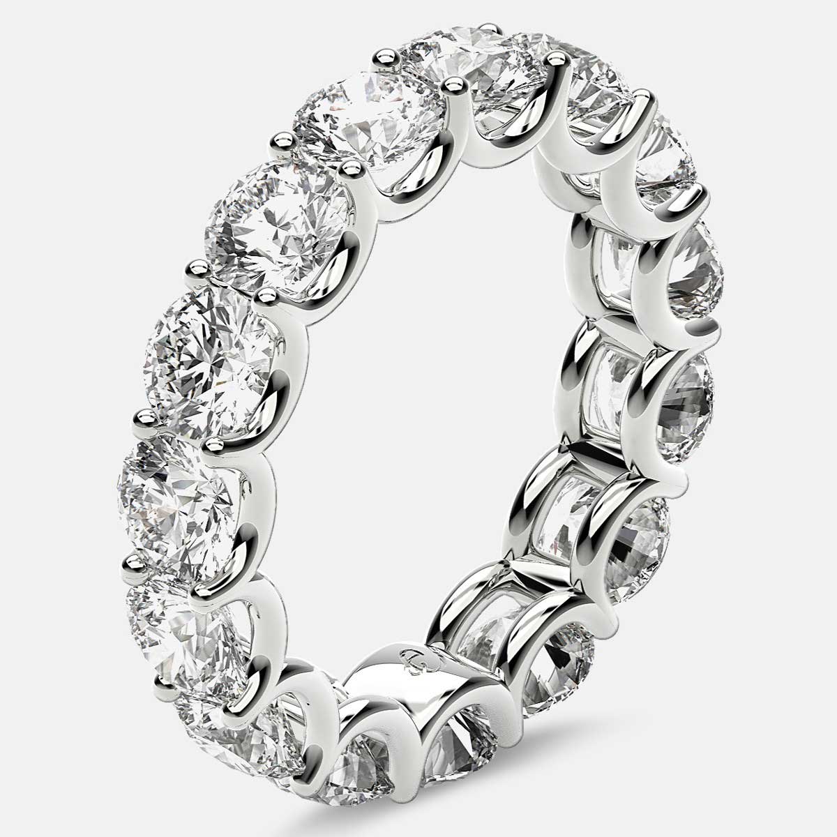 Eternity Ring with Arch Prong Set Round Diamonds in Platinum