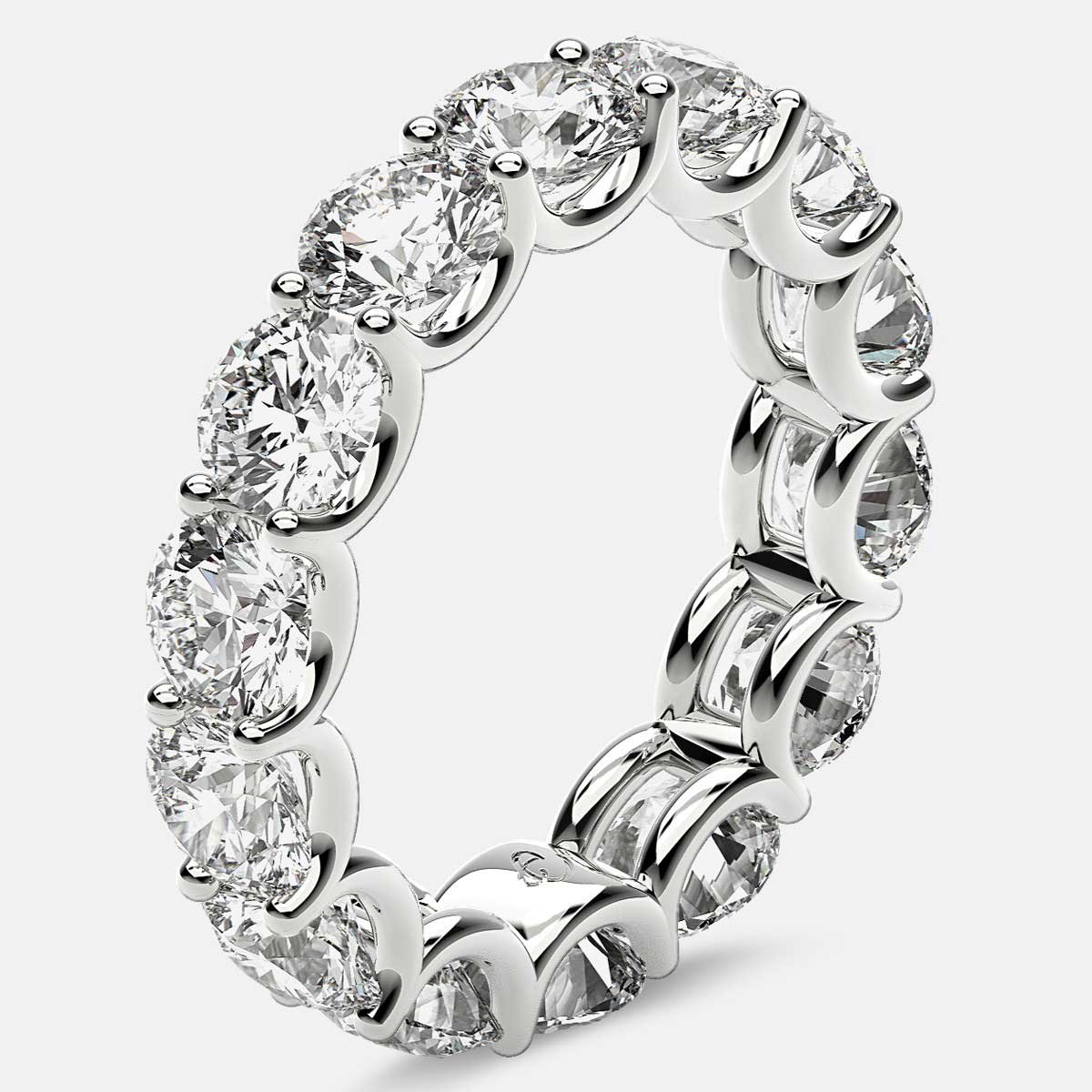 Eternity Ring with Arch Prong Set Round Diamonds in Platinum